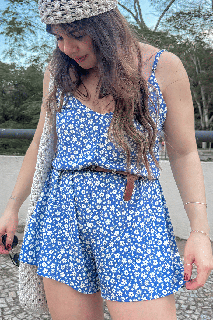 Macaquinho Jully Floral Azul