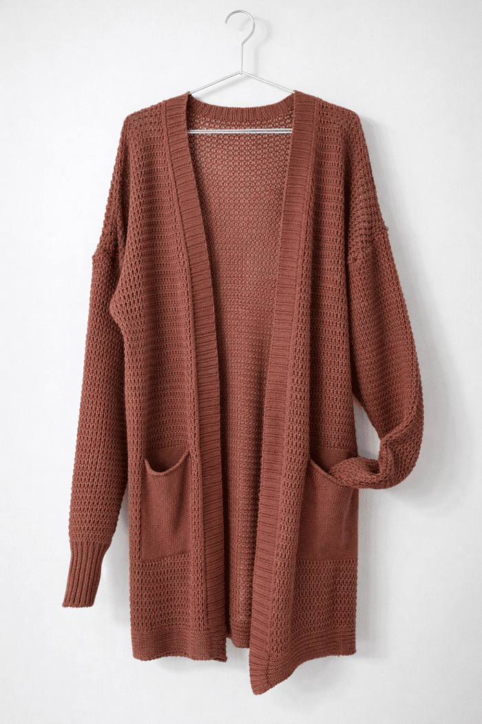 Casaco alongado em tricô