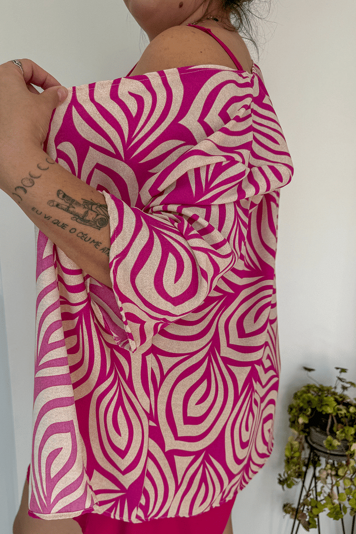 Kimono Oversized Berenice - Pink Tropical