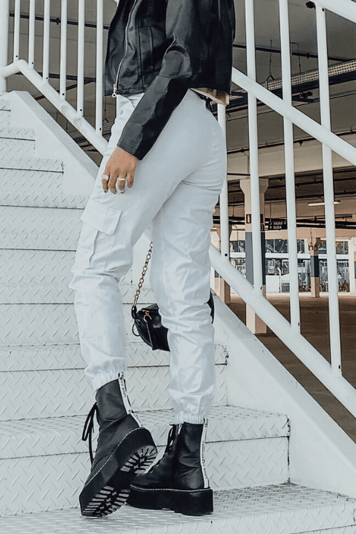 Calça Jogger Cargo Branca