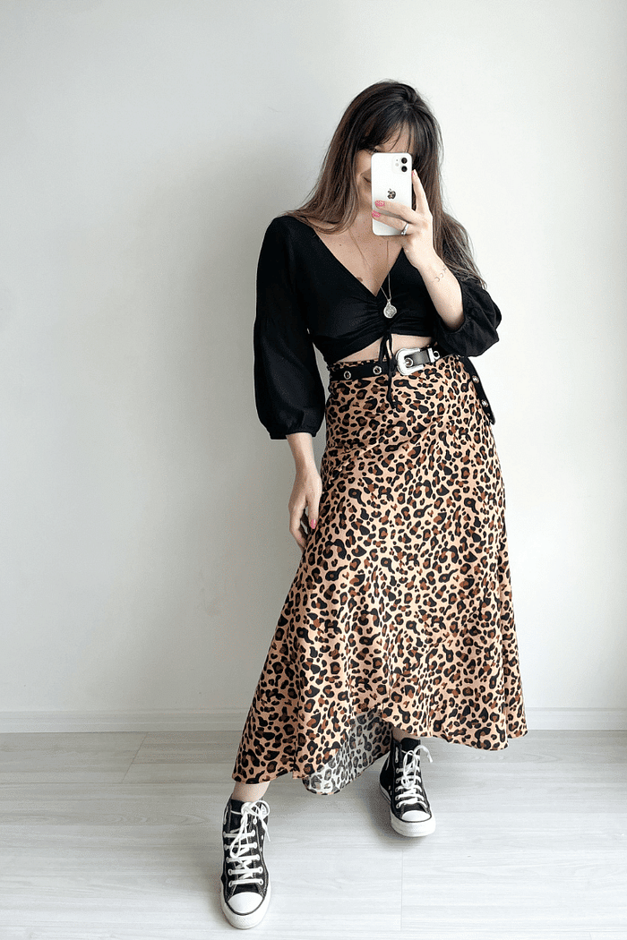 Saia Envelope Midi Animal Print