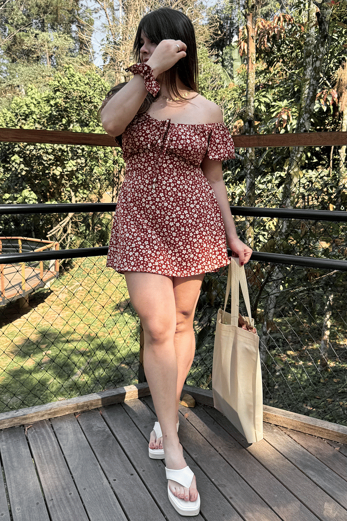 Macaquinho dress estampa floral