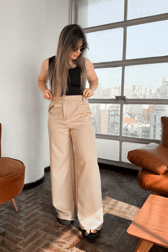 Calça Bege em alfaiataria Karen