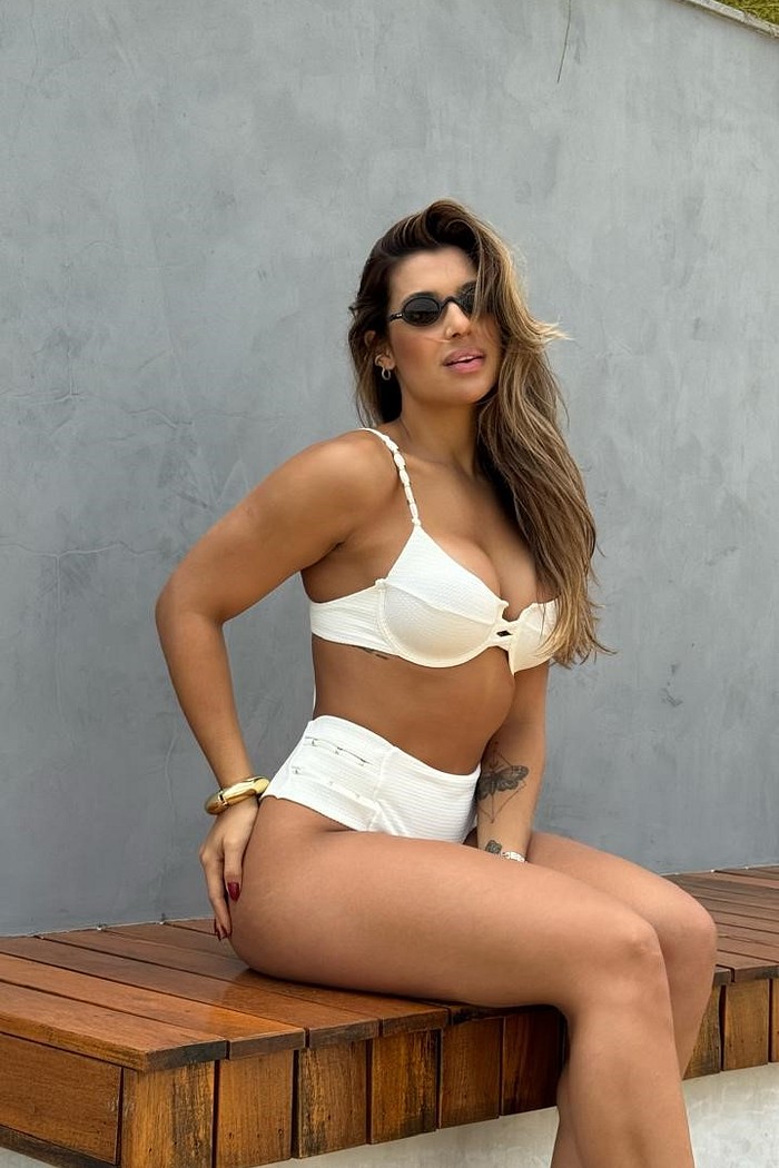 Conjunto Aro Retrô Sofie com Hot Pants Luz - Off White