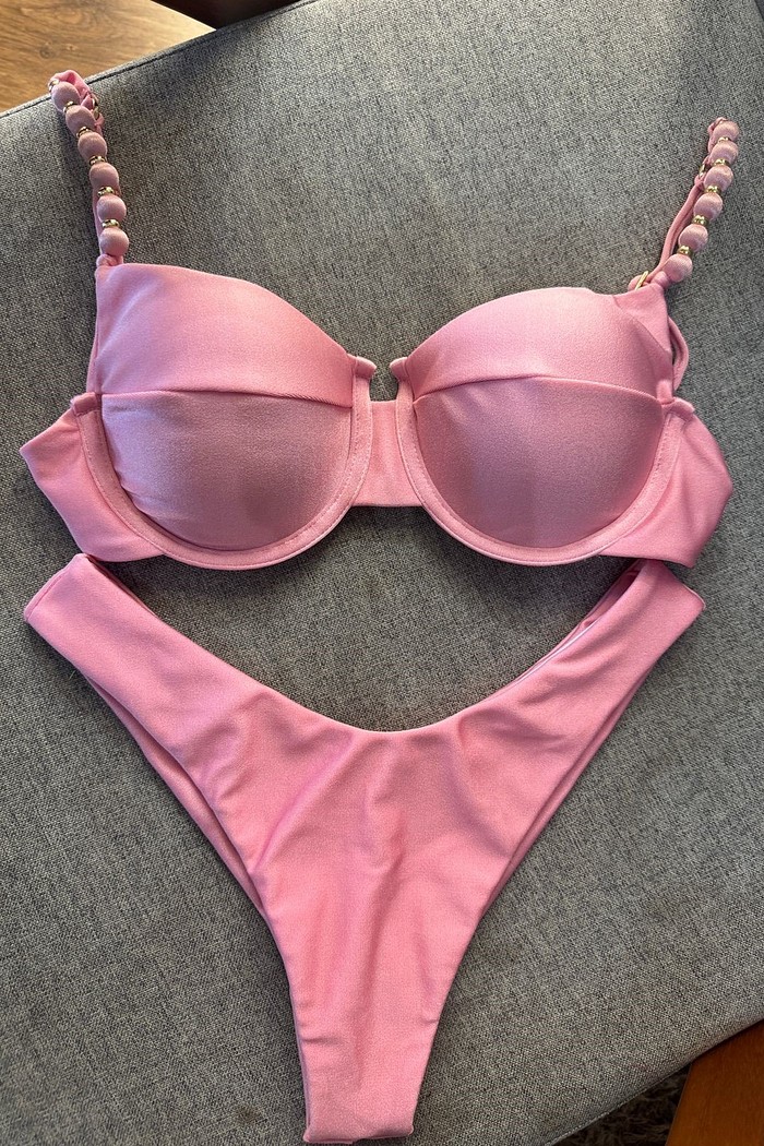 Aro Retrô Laura com Asa Delta Fio Duplo Rosa - Ballerine