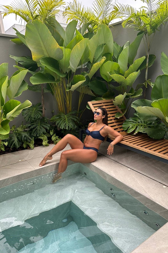 Conjunto Luiza com Asa Delta Fio Duplo - Azul Marinho