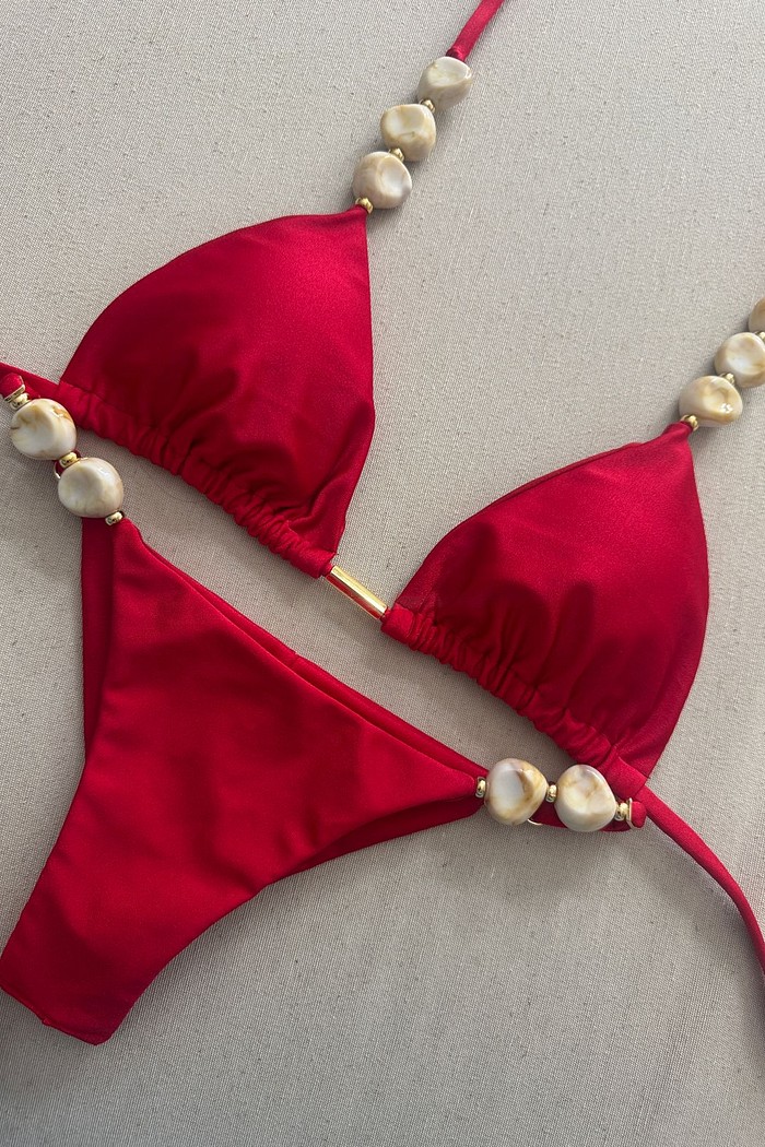 Conjunto Mariah com Pedras Naturais - Chic Red