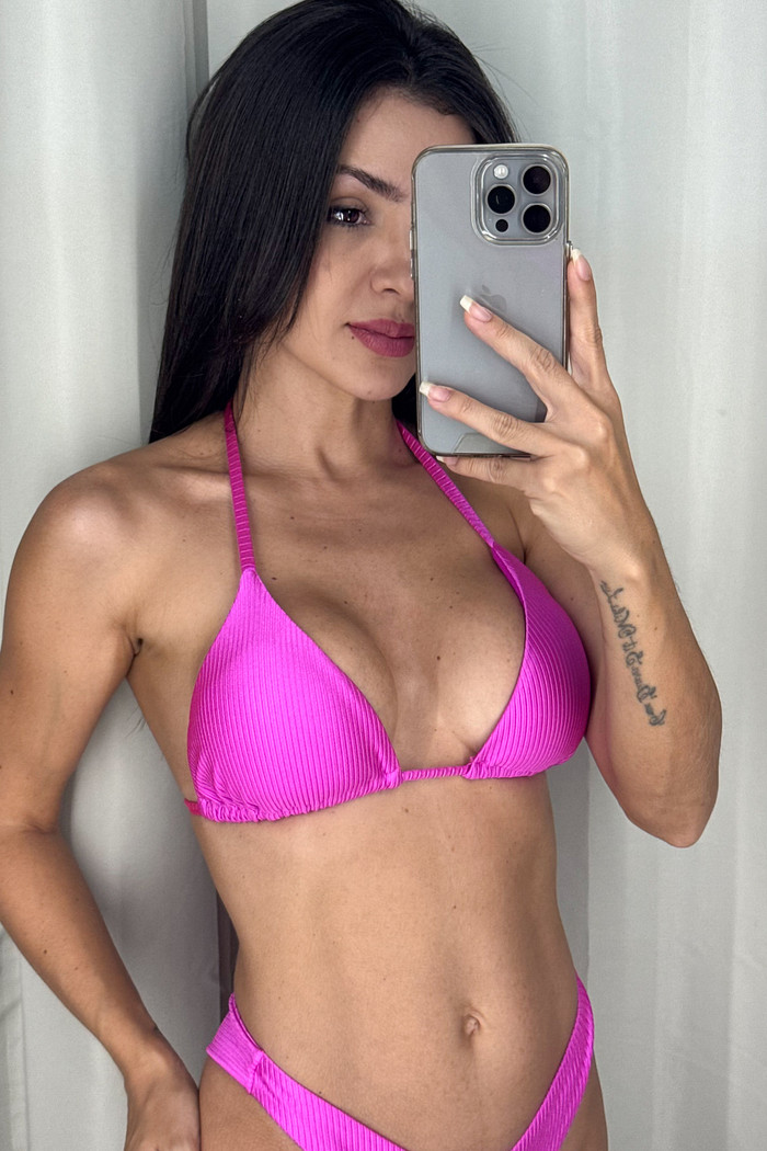 Cortininha com Asa Delta Texturizado - Bikini