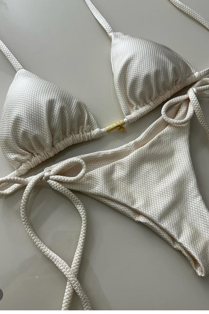 Cortininha com Calcinha lacinho Montana - Off White