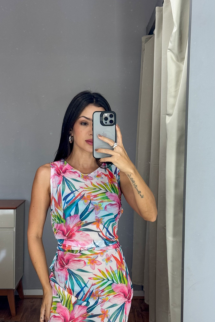 Saída Curta - Branco Floral