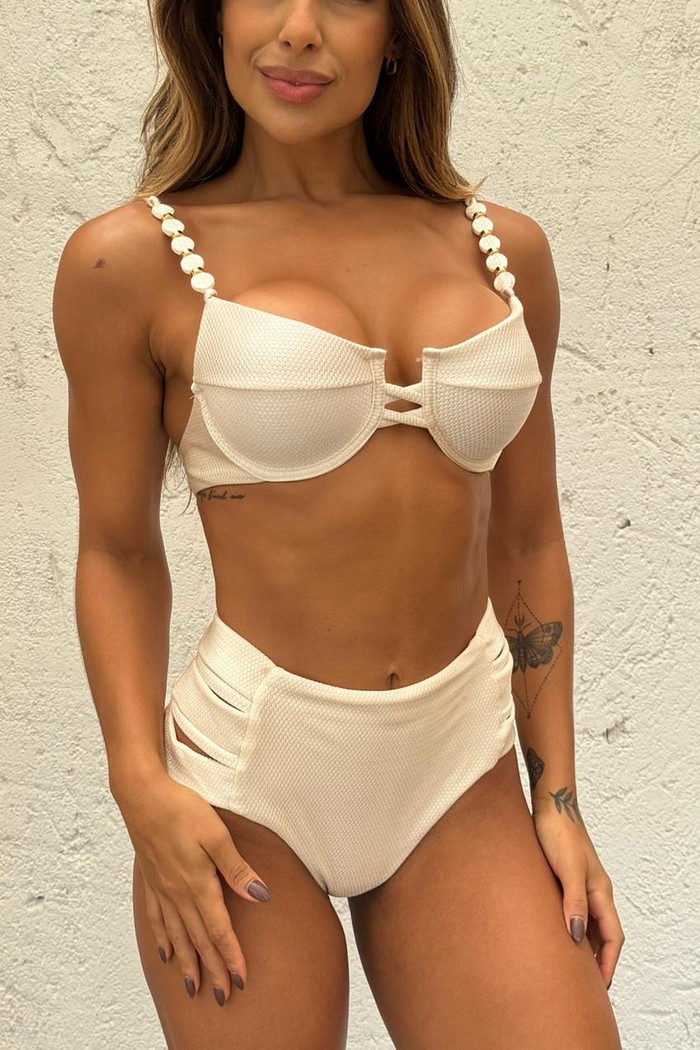 Top Sofie com Hot Pants Tiras Montana - Off White