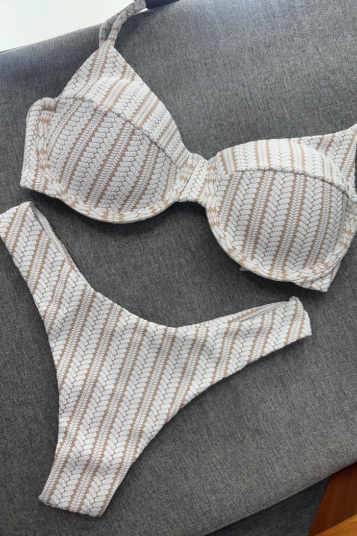 Aro retro Crochete Asa delta fio duplo  Bege