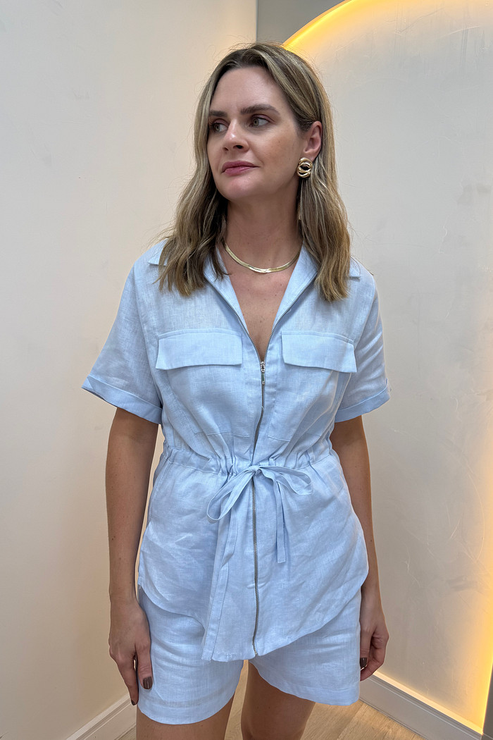 Camisa de Linho com Zíper Cecilia