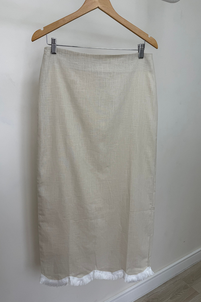 Saia Midi com Franjas Kai