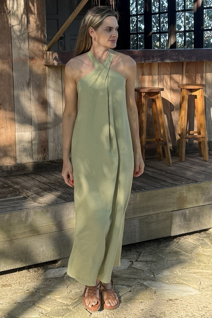 Vestido com Decote Cruzado Diana