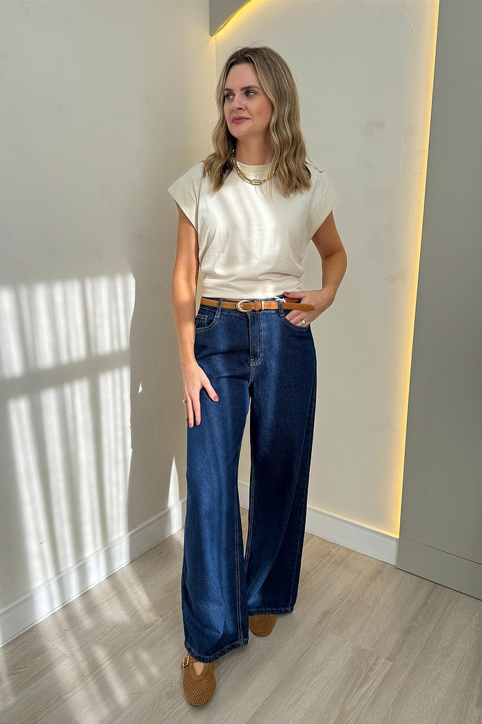 Calça jeans Pantalona Natalia