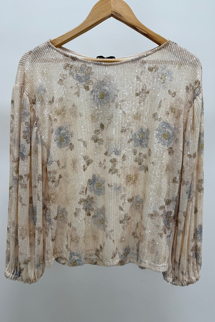 Blusa de Paetê Estampada Melaine