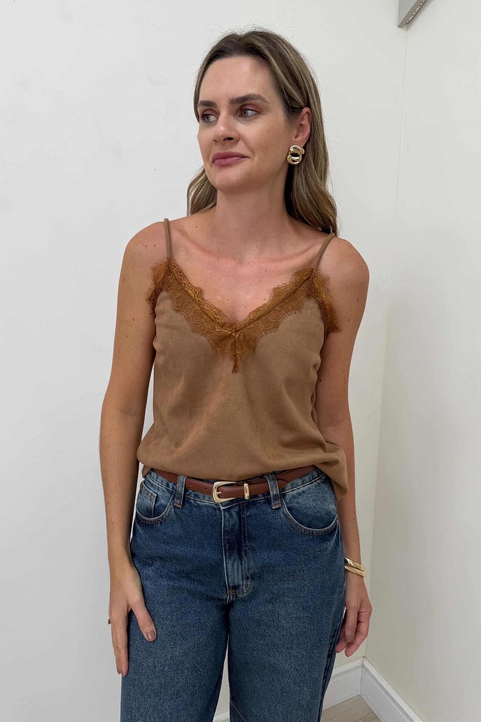 Regata de suede com renda Siena