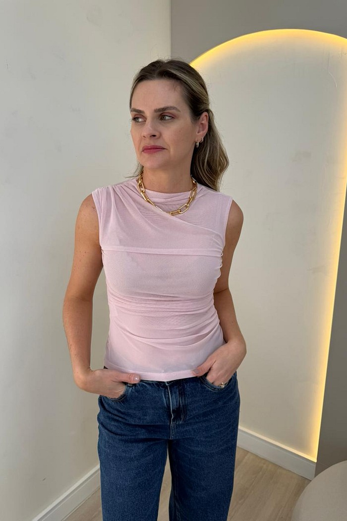 Blusa de Tule Drapeada Maya