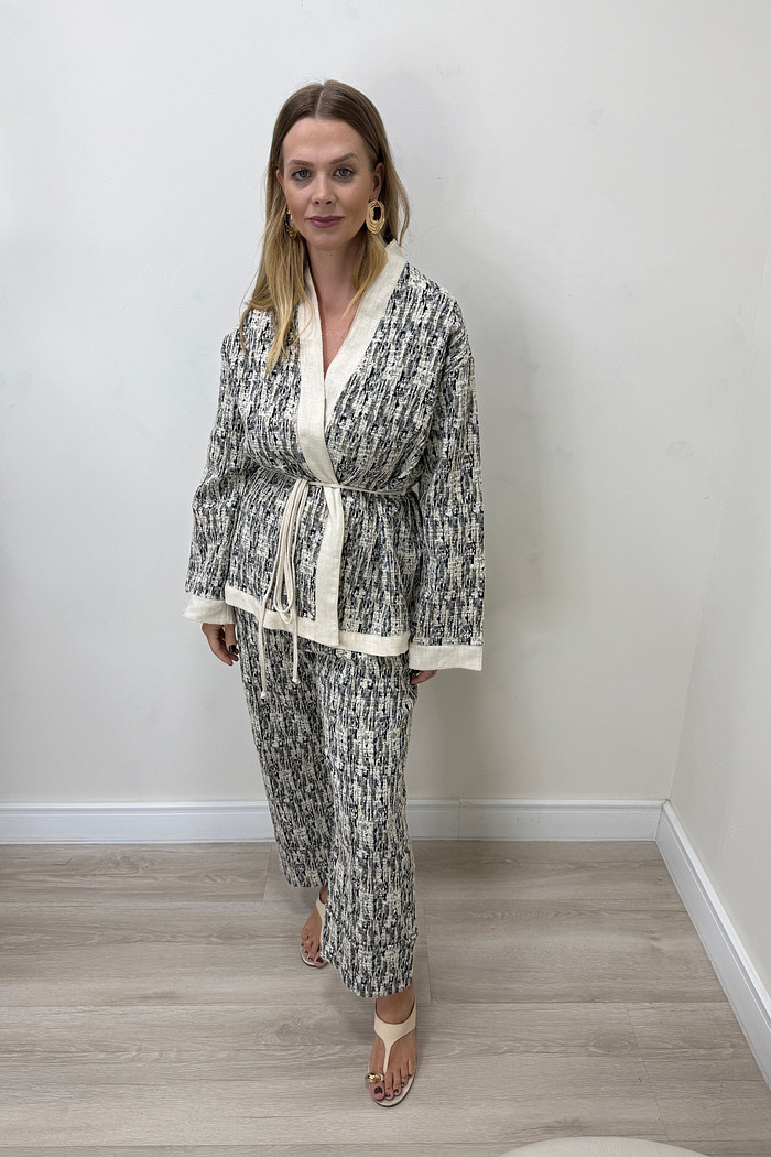 Calça de Jacquard com Cinto Roma