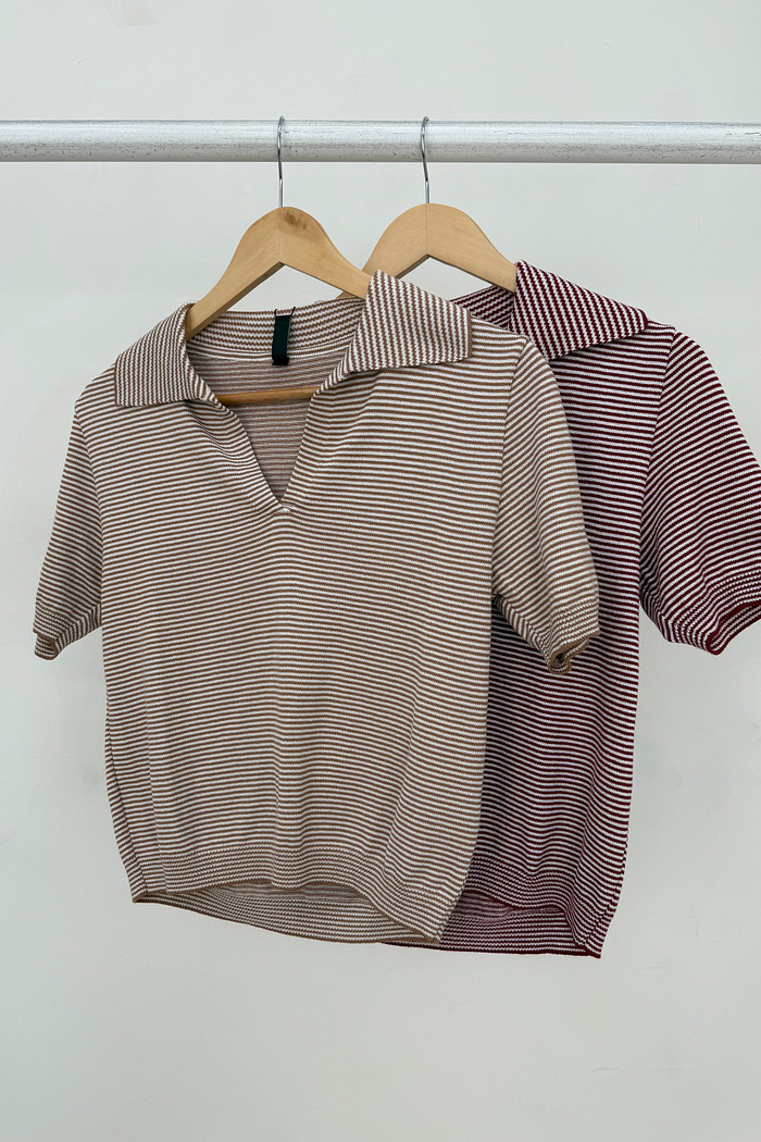 Blusa Polo listrada Ravena