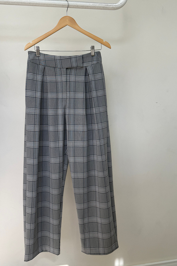 Calça Barrel Xadrez Isadora