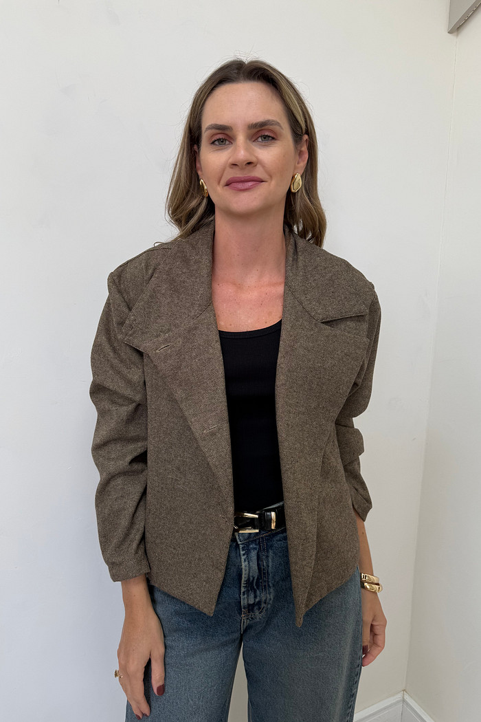 Casaco com Gola Alta Paris