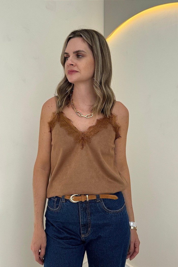Regata de suede com renda Siena