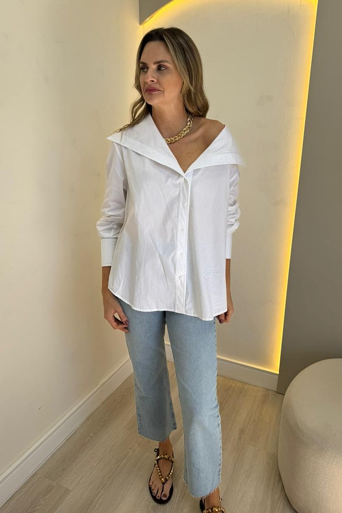 Camisa tricoline Blanca