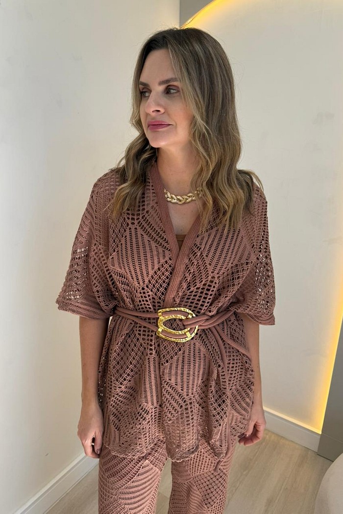 Kimono de Tricot com Cinto Paris