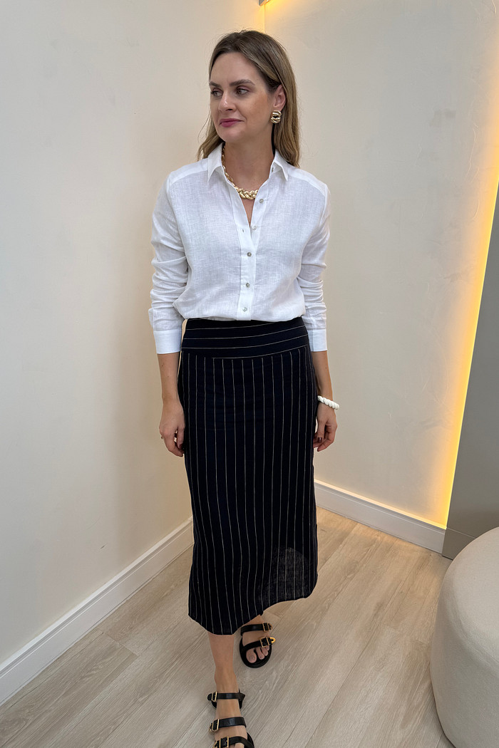 Saia de Linho Midi Ellen