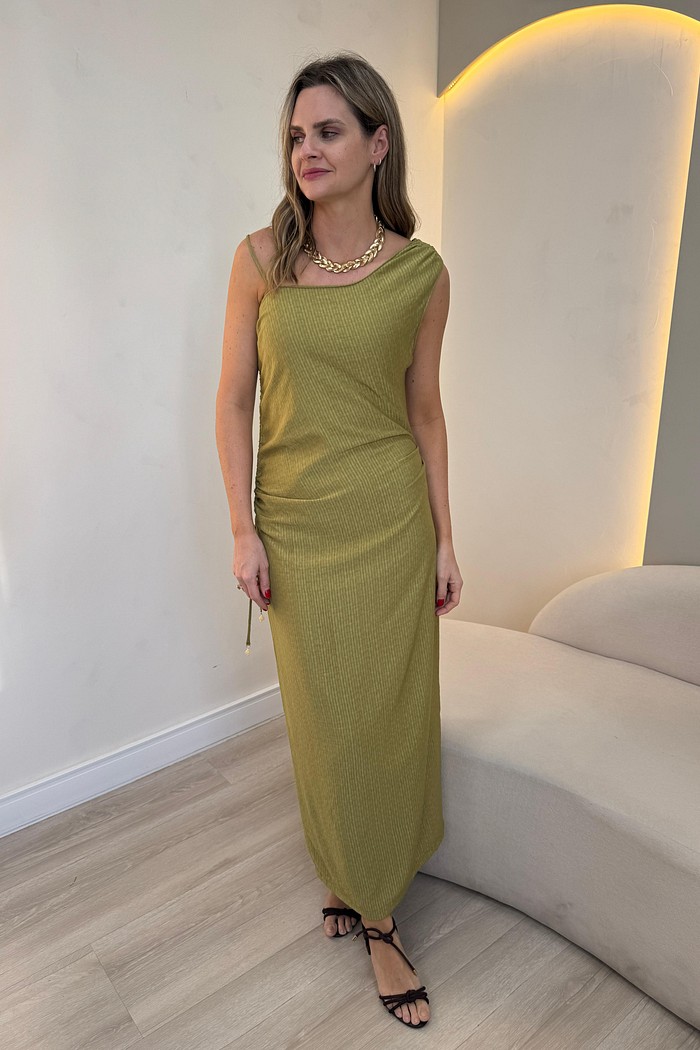 Vestido Midi de um Ombro Só Pietra