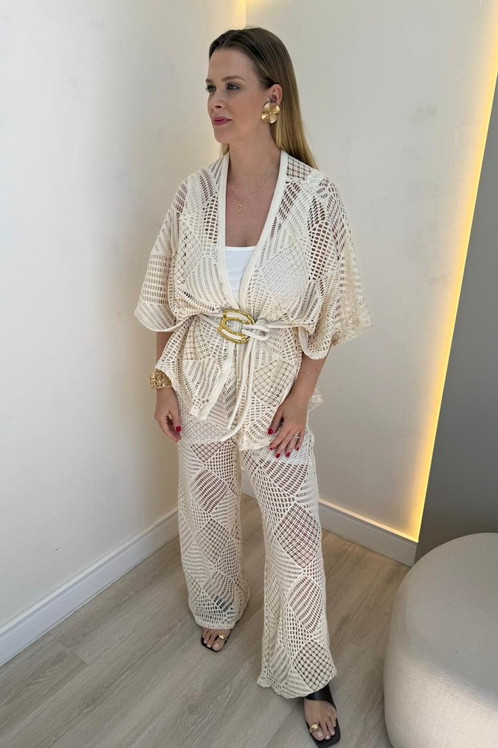 Kimono de Tricot com Cinto Paris