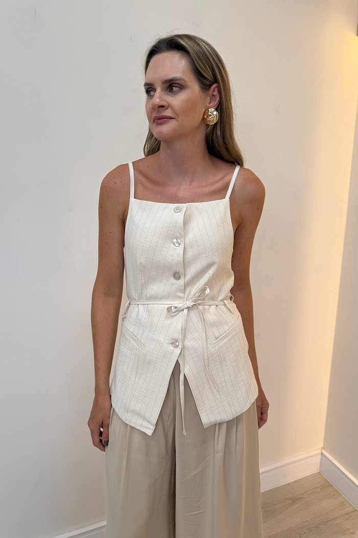 Colete Alongado Risca de Giz Soraia