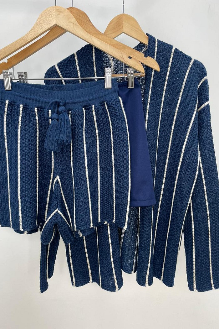 Conjunto de Tricot Listrado Isabela