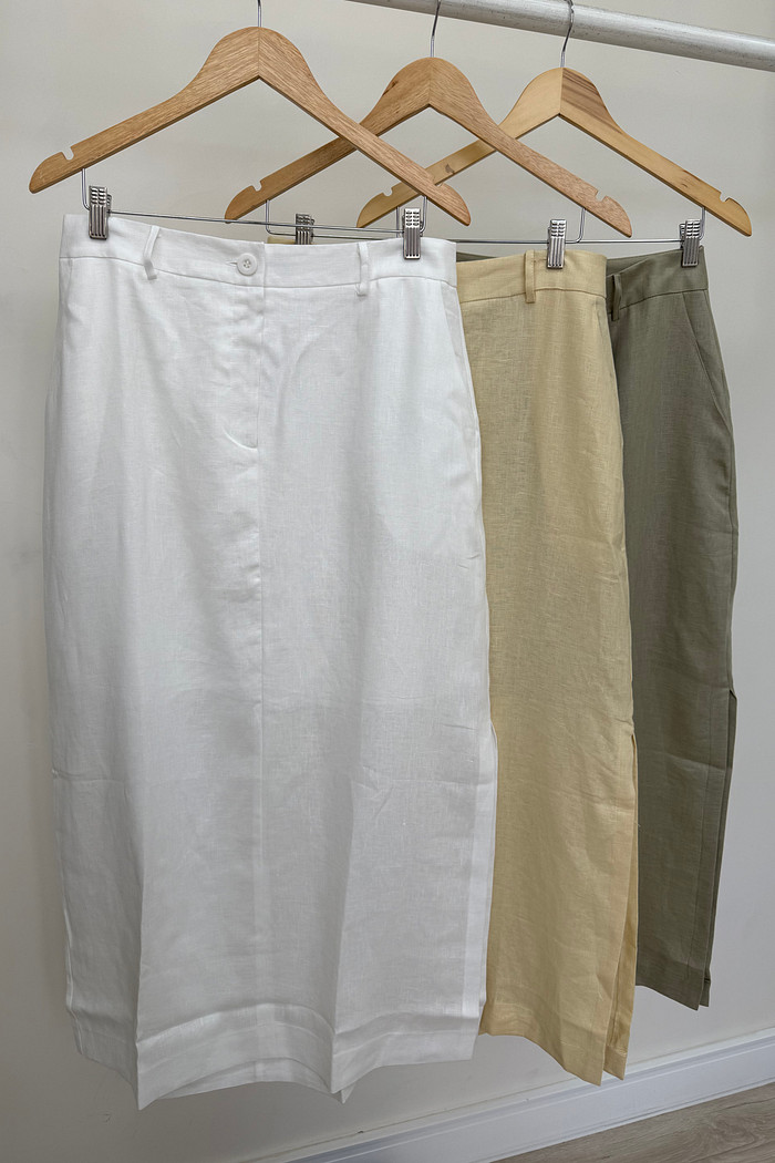 Saia de Linho com Fenda Valentina