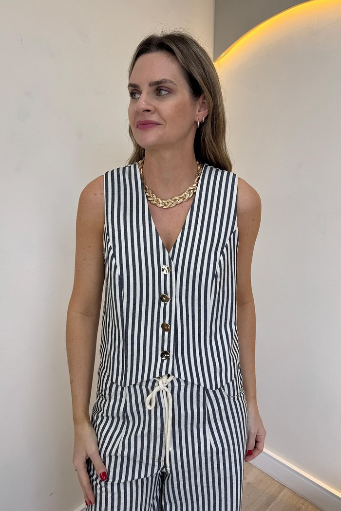 Colete Listrado Malia