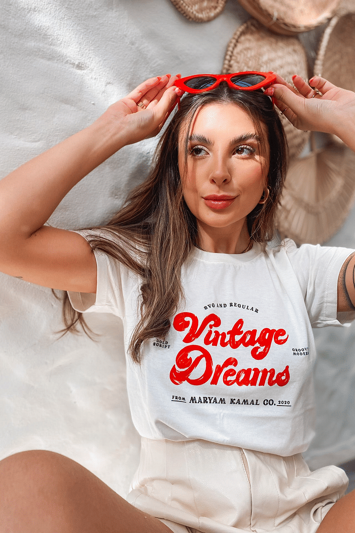 T-SHIRT VINTAGE OFF WHITE 100% ALGODÃO M/M