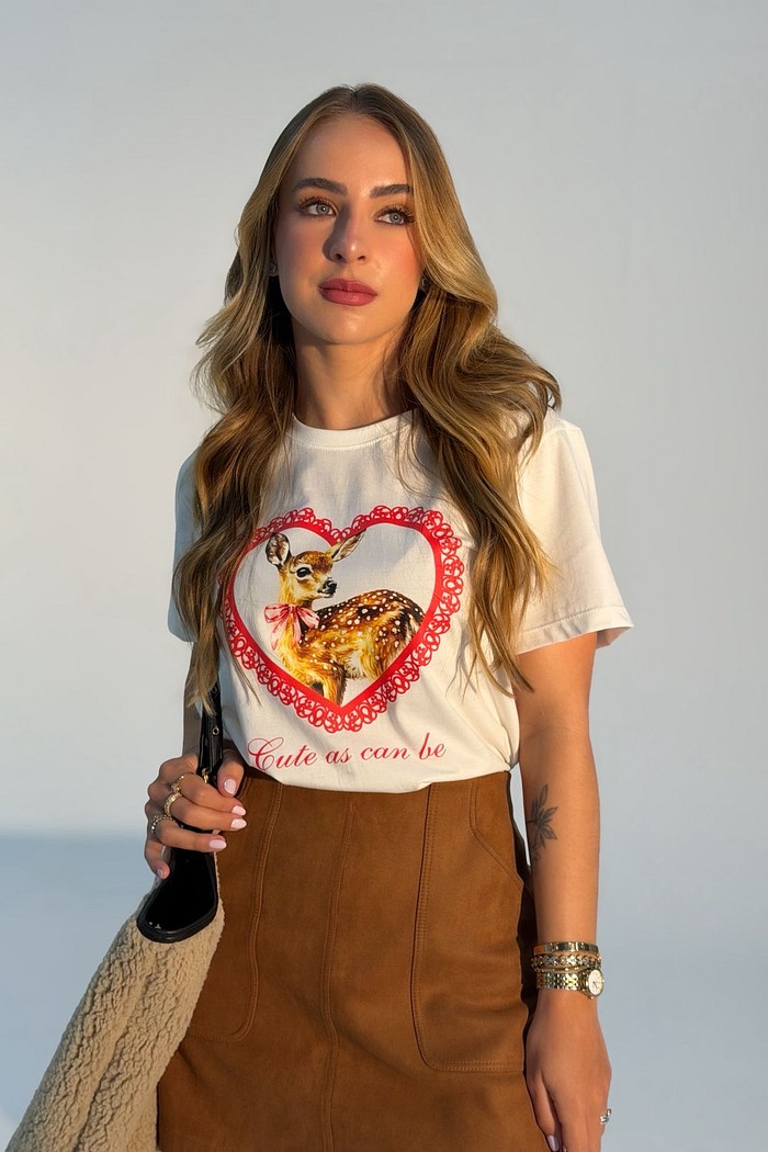 T-shirt Feminina Bela Cor Off White