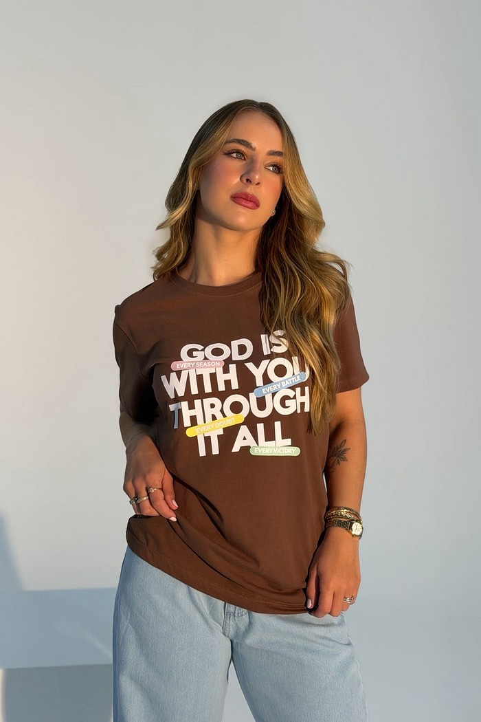 T-shirt Feminina Dana Cor Marrom