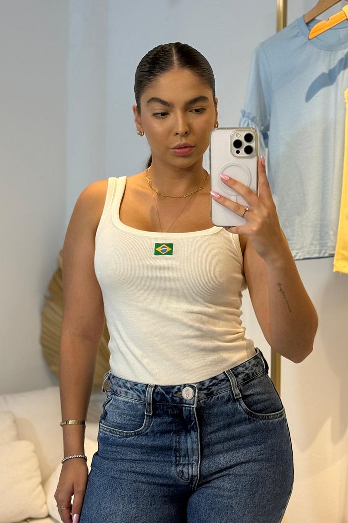 Regata Feminina Edição Brasil Off White