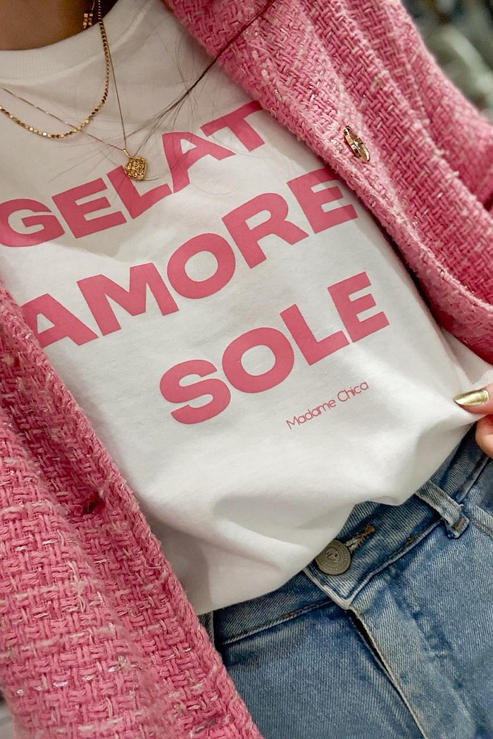 Camiseta T-shirt feminina Gelato cor off white