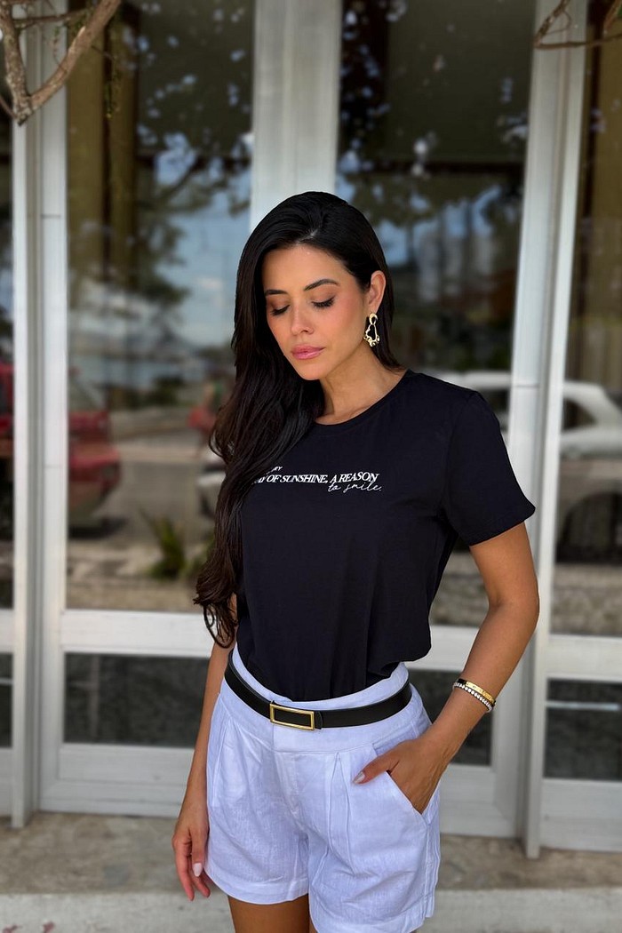 T-shirt Femina Sunshine Cor preto