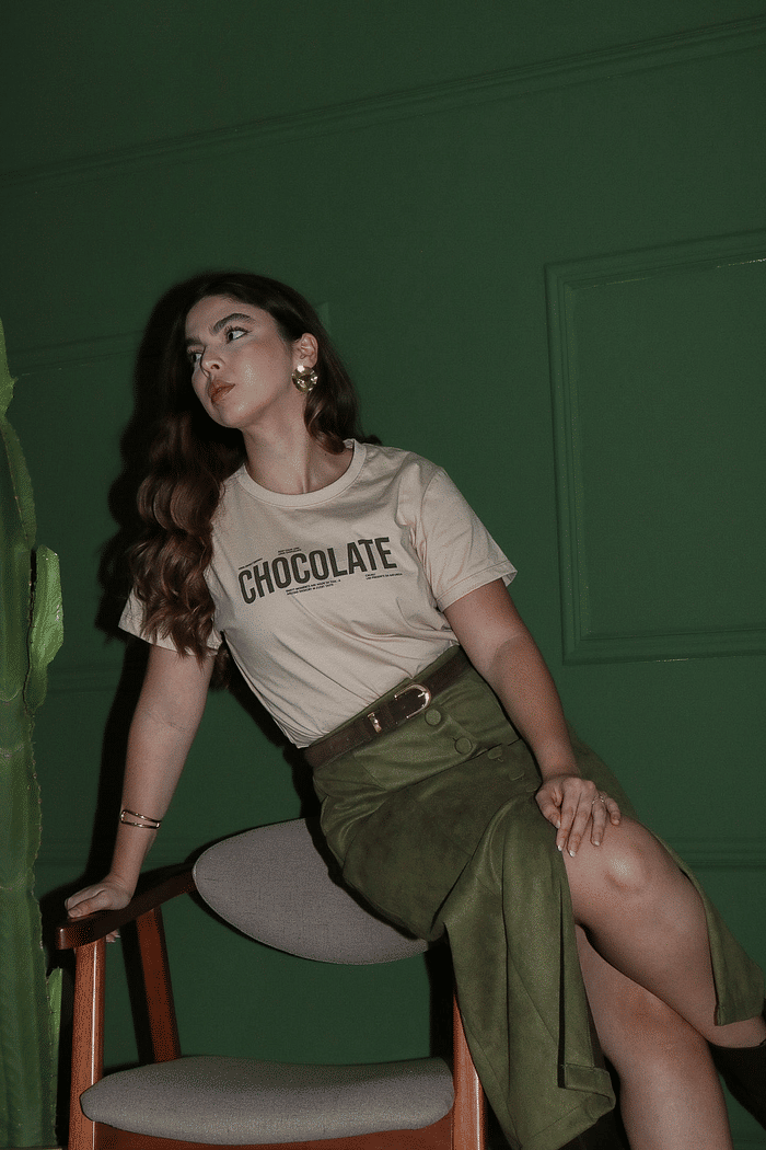 REF:693  T-SHIRT CHOCOLATE CAPPUCCINO 100% ALGODÃO M/M