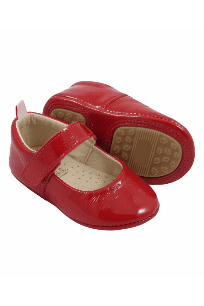 SAPATILHA BEBÊ LUIZA VERMELHO VERNIZ