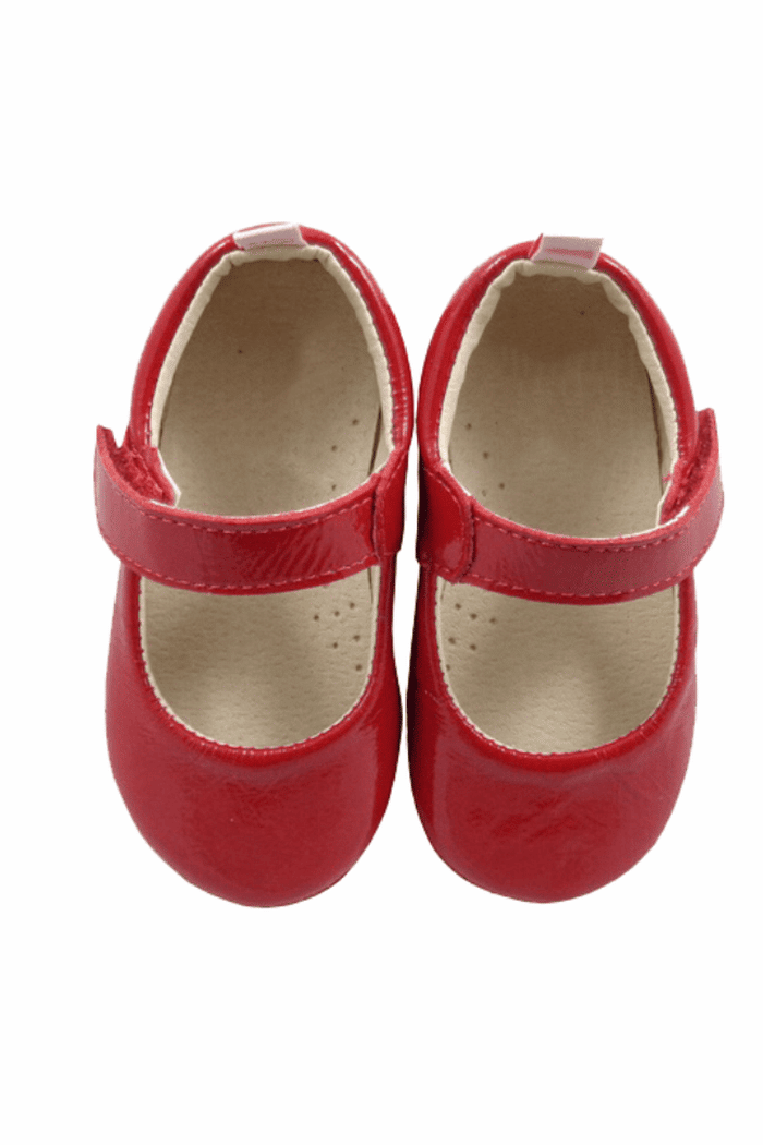 SAPATILHA BEBÊ LUIZA VERMELHO VERNIZ
