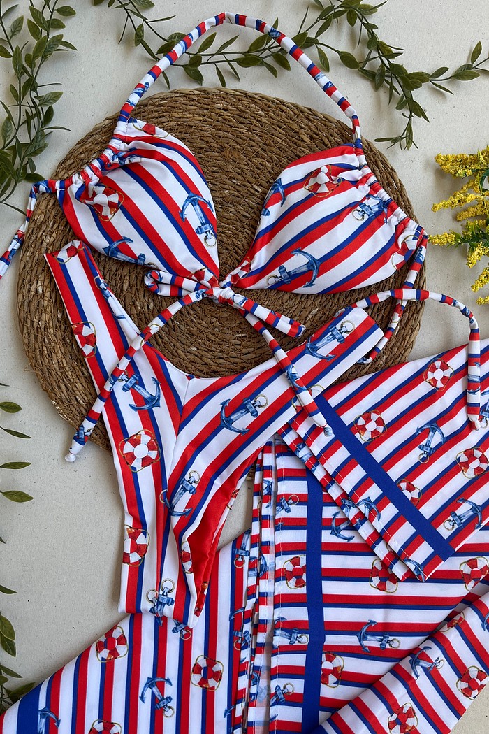 Biquíni Marinheiro Cortininha e Asa delta