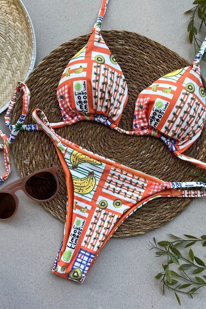 Biquíni Cortininha e Fita Tropical