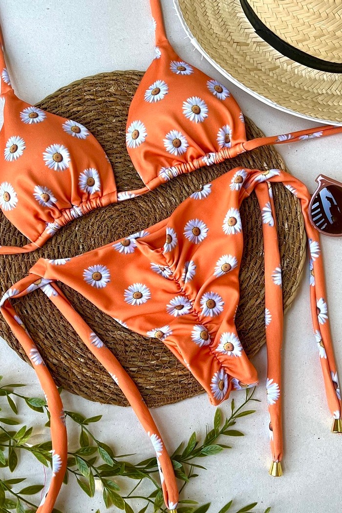 Biquíni Cortininha e Empina Bumbum Gratidão Laranja