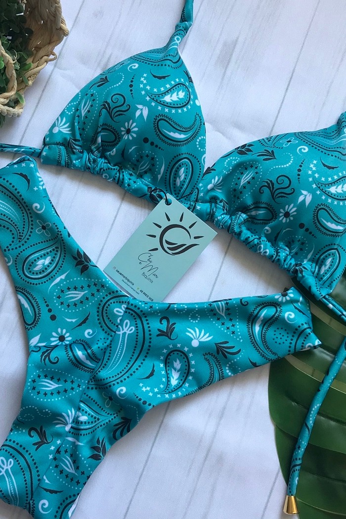 Biquíni Cortininha e Asa delta Paisley